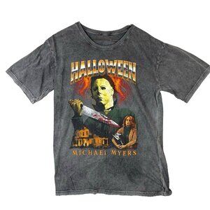 Urban Outfitters Halloween Michael Myers T-Shirt Men S Gray Distressed VTG Style
